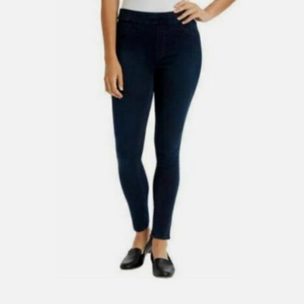 Gloria Vanderbilt BEVERLY DARK BLUE Pull On Comfort Jean High Rise NWT